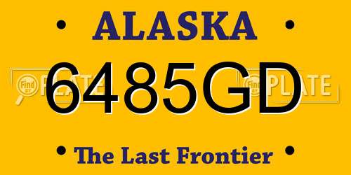 6485GD Alaska License Plate