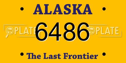 6486 Alaska License Plate