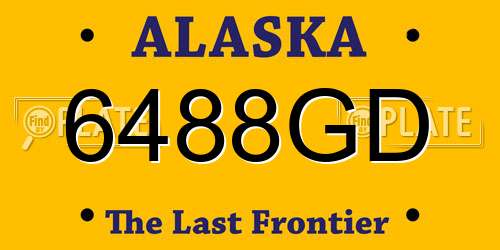 6488GD Alaska License Plate