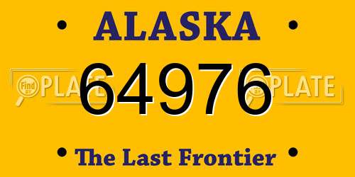 64976 Alaska License Plate