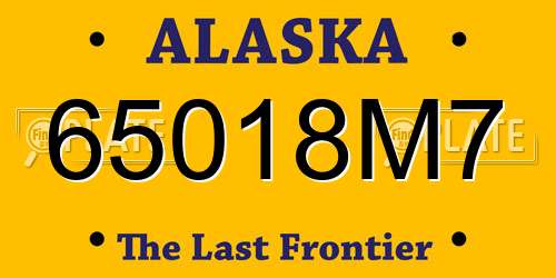 65018M7 Alaska License Plate