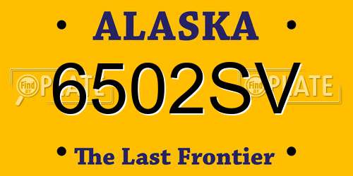 6502SV Alaska License Plate