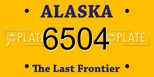 6504 Alaska License Plate
