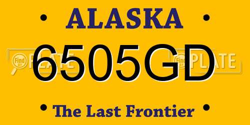 6505GD Alaska License Plate
