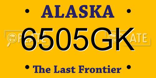 6505GK Alaska License Plate