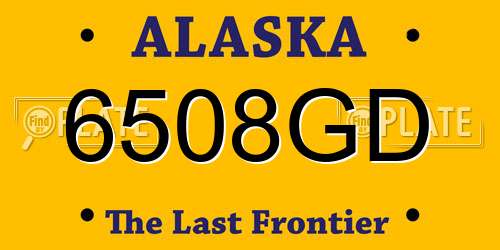 6508GD Alaska License Plate