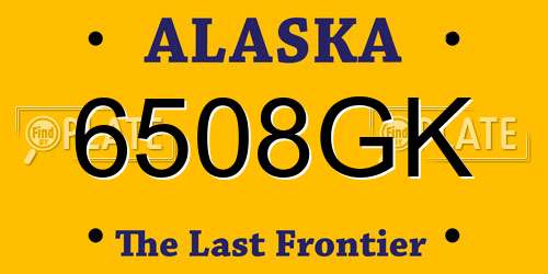 6508GK Alaska License Plate
