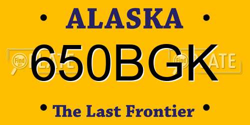 650BGK Alaska License Plate