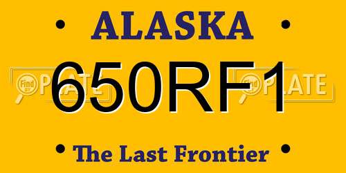 650RF1 Alaska License Plate