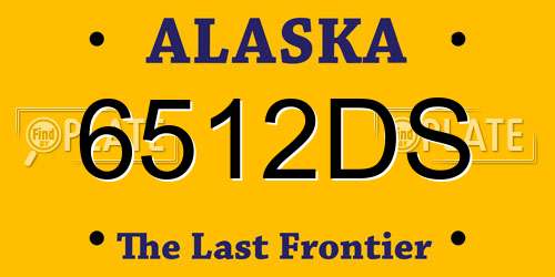 6512DS Alaska License Plate
