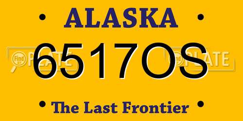 6517OS Alaska License Plate