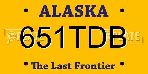 651TDB Alaska License Plate