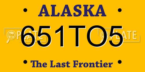 651TO5 Alaska License Plate