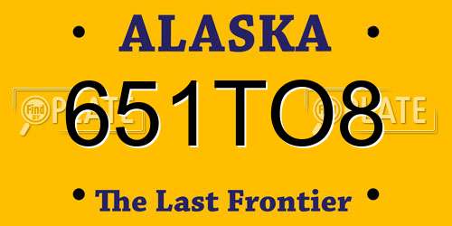 651TO8 Alaska License Plate