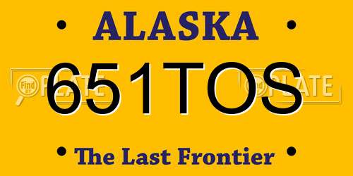 651TOS Alaska License Plate