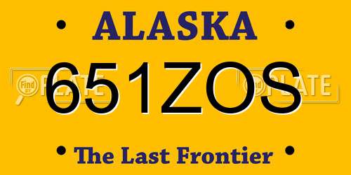 651ZOS Alaska License Plate