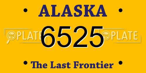 6525 Alaska License Plate