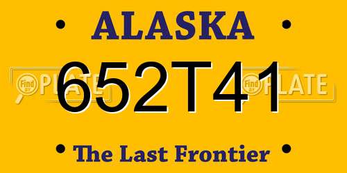 652T41 Alaska License Plate