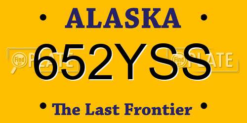 652YSS Alaska License Plate