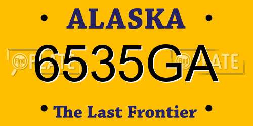 6535GA Alaska License Plate