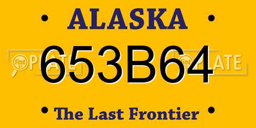 653B64 Alaska License Plate