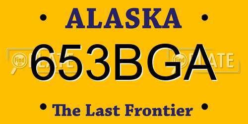 653BGA Alaska License Plate