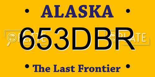 653DBR Alaska License Plate