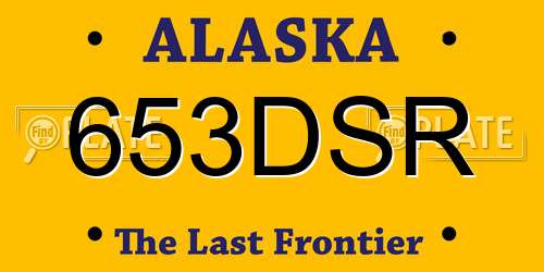 653DSR Alaska License Plate