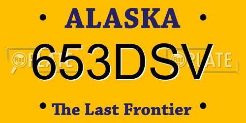 653DSV Alaska License Plate
