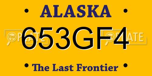 653GF4 Alaska License Plate