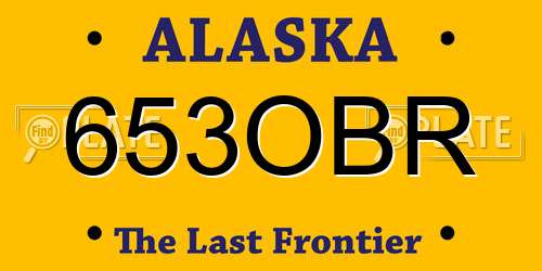 653OBR Alaska License Plate