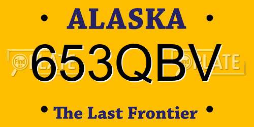 653QBV Alaska License Plate