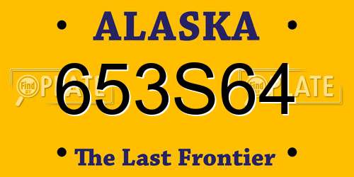 653S64 Alaska License Plate