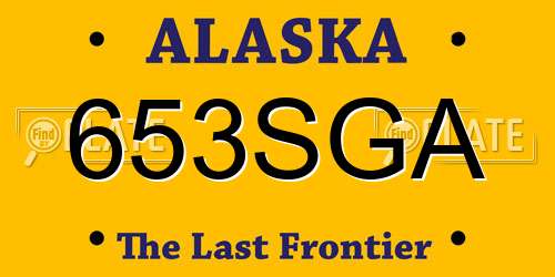653SGA Alaska License Plate