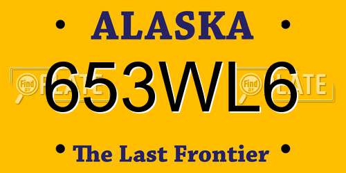 653WL6 Alaska License Plate