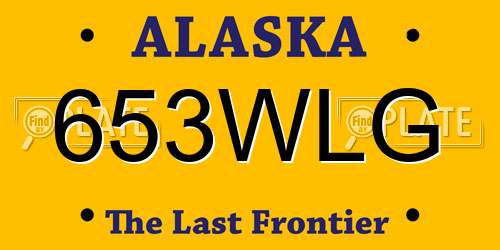 653WLG Alaska License Plate