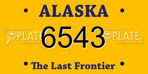6543 Alaska License Plate
