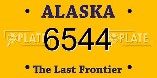 6544 Alaska License Plate