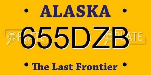655DZB Alaska License Plate