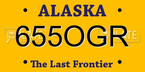 655OGR Alaska License Plate