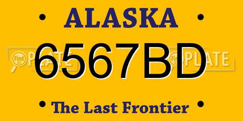 6567BD Alaska License Plate