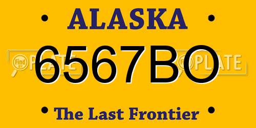 6567BO Alaska License Plate