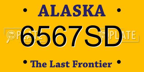 6567SD Alaska License Plate