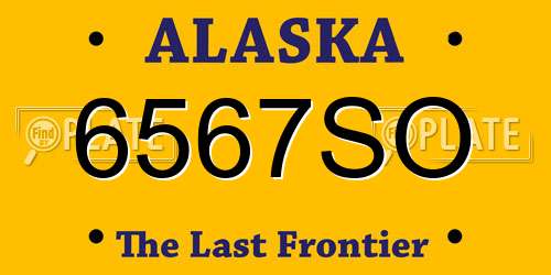 6567SO Alaska License Plate