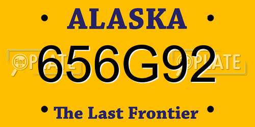 656G92 Alaska License Plate