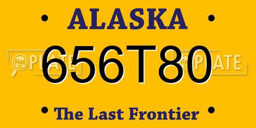 656T80 Alaska License Plate