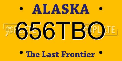 656TBO Alaska License Plate