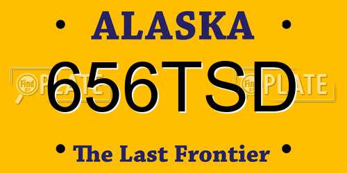 656TSD Alaska License Plate