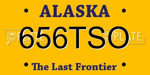 656TSO Alaska License Plate