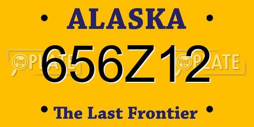 656Z12 Alaska License Plate